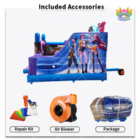 Château gonflable pour enfants et tout-petits, combo toboggan et trampoline commercial, château gonflable d'extérieur K-PoP Demon Hunters