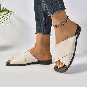 Women's <b>Summer</b> Spring Large Size Outdoor Beach Casual Trendy Flat Non-slip Comfortable <b>Slippers</b> Genuine Leather Lining Usa - Product Image 3