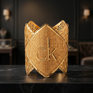 Bijoux de mode en gros de Dubaï Bracelets Kada de luxe pour femmes en plaqué or 14K 18K 24K, en laiton formant des bijoux remplis d'or Kada. - Product Image 3