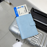 Set de Etiqueta de Equipaje y Porta Pasaportes de Cuero PU Vintage con Cierre de Botón, Caja de Embalaje para Regalo de Padrino de Boda o Dama de Honor, Personalizado para Viajes