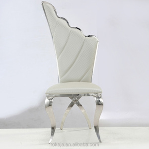 Chaise de table moderne en cuir avec ficelles latérales, siège d'extérieur, pour restaurant, ou plage, en acier inoxydable - Product Image 2