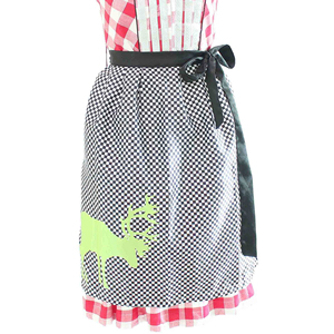 Vestido Tradicional Dirndl al por Mayor para Mujer, Rojo a Cuadros, con Delantal, Corsé Ajustado, Largo Midi, Estilo Vintage para Festivales, Mezcla de Algodón, Manga Casquillo - Product Image 5