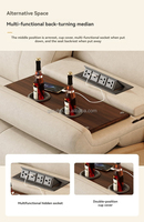 Canapé d'angle électrique moderne en forme de L avec fonction de relaxation, ensemble de meubles multifonctionnels en tissu pour home cinéma intelligent, housse de canapé intelligente