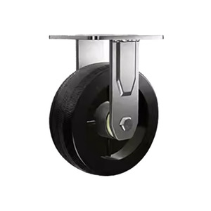 重型定向轮，黑色橡胶，6英寸轮盘，工业负载能力300公斤 - Product Image 1