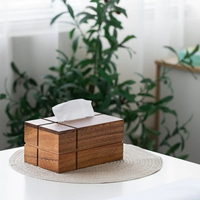 Boîte à mouchoirs en bois de luxe moderne avec distributeur de papier facial pour voiture et bureau