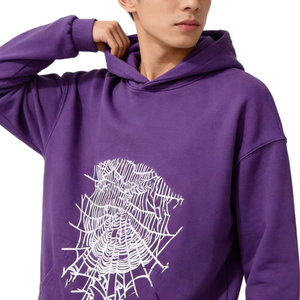 Pull-over surdimensionné en molleton 100 % coton de haute qualité, personnalisé, avec col <span class=keywords><strong>Spader</strong></span>-web en crochet 3D, manches longues, avec logo - Product Image 3