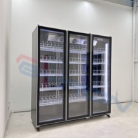 Réfrigérateur commercial vertical de luxe avec porte vitrée pour boissons, 1/2/3/4 portes, réfrigérateur intégré pour boissons froides