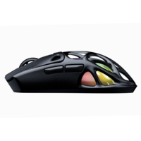 Conception d'exosquelette évidée OEM Paw3395 capteur Pogrammable RGB 26000DPI souris de jeu sans fil tri-mode