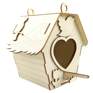 Katı ahşap <span class=keywords><strong>Birdhouse</strong></span> oyuncak çocuk DIY yaratıcı Graffiti <span class=keywords><strong>Birdhouse</strong></span> ahşap kuş yuva açık asılı halat kafes özelleştirilebilir - Product Image 1