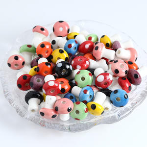 Perles colorées peintes à la main, <span class=keywords><strong>champignon</strong></span>, matériaux d'accessoires de bricolage, céramique de forme irrégulière, artisanat de Jingdezhen - Product Image 2