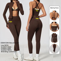 Ensembles de yoga de marque privée, color block, sensation seconde peau, séchage rapide, tenues de sport pour femmes, dos croisé, effet push-up fessier, pour la gym