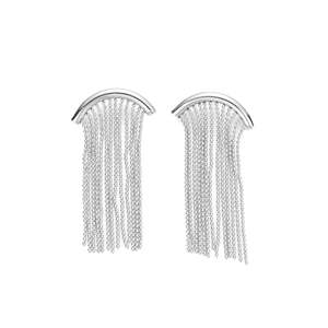 Pendientes de Moda con Cadena Larga y Borlas, Diseño en Acero Inoxidable 316L con Baño de Oro PVD, Resistentes y Sostenibles - Product Image 1