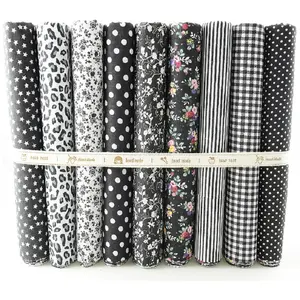 9 Cái/bộ Floral Dot Sao Lưới Sọc Báo In 100% Cotton Vải Bundle Bán Buôn Quilt Broadcloth Vải Cho Gối Túi