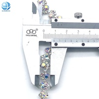 Chaud classique plaqué or AB strass chaîne brillant coudre sur frange garniture pour accessoires de robe de mariée