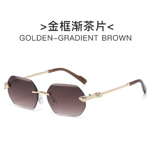 Gafas de Sol sin Montura con Diseño de Cabeza de Serpiente para Mujer, Lentes Degradadas, Protección UV400, Montura Metálica, Moda 2026 - Product Image 4