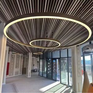 Lámpara colgante de oficina, accesorio <span class=keywords><strong>Ing</strong></span> moderno, anillo de araña grande lineal Circular, lámpara colgante redonda, círculo, techo Led - Product Image 5