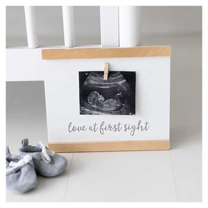 Amour à première vue mur Art pince en bois bébé souvenir cadre <span class=keywords><strong>grossesse</strong></span> <span class=keywords><strong>annonce</strong></span> cadre photo - Product Image 2