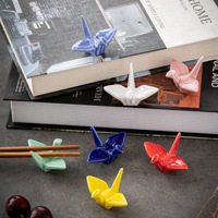 Reposapalillos de Origami Colorido con Forma de Grulla, Soporte para Palillos, Accesorio de Mesa Mini