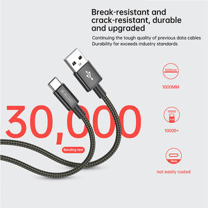 Câble de charge rapide USB C 3A 60W en coton tissé + PVC, câble de charge type C pour téléphone portable et ordinateur portable - Product Image 4