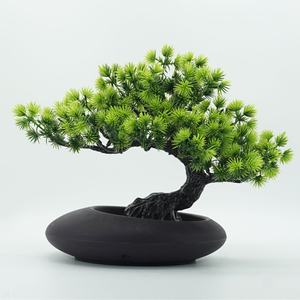 H468 Bonsaï de pin d'accueil amélioré, ornement de paysage décoratif d'inspiration zen chinoise, bonsaï de pin simulé pour bureau intérieur - Product Image 1