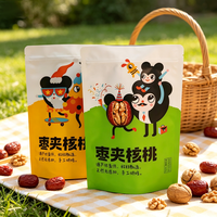 Sachets Doypack en papier thermoscellables à fermeture éclair, avec soufflet et fenêtre, imprimés sur mesure, de qualité alimentaire, pour le stockage de snacks secs