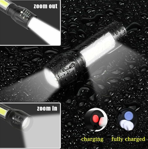 Siêu Sáng Mini Đèn Pin Zoomable Mạnh Mẽ USB Có Thể Sạc Lại 3W Xpe COB <span class=keywords><strong>LED</strong></span> Xách Tay <span class=keywords><strong>Torch</strong></span> Đa Chức Năng Ngoài Trời Khẩn Cấp - Product Image 5