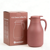 Vente en gros de cafetières en acier inoxydable de 1,5 L et 1,8 L, design européen, bec verseur en forme de bec d'oiseau, base en silicone antidérapante, logo personnalisé disponible