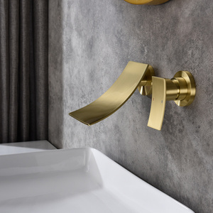 Grifo de Baño de Pared Db, Acabado Dorado Pulido, Diseño Contemporáneo, Accesorio de Baño de Una Sola Salida - Product Image 3