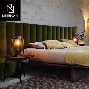 <span class=keywords><strong>Leon</strong></span> Furniture Nueva moda Tela de alta calidad Estilo italiano real Lujo moderno Cama suave de cuero moderno - Product Image 4