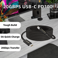 Mengweima USB3.2 Gen2 20Gbps Cable de datos de carga rápida de aleación de aluminio PD100Watt 5A Chaqueta de nailon con protección trenzada para cámara