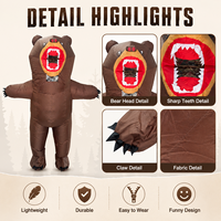 Costume gonflable de dinosaure pour adulte, tenue d'animal imperméable et réutilisable, accessoire d'Halloween, article de fête, commande en gros directe du fabricant