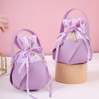 Sac à bonbons en velours de soie pour mariage, boîte cadeau créative haut de gamme en cuir, sac en tissu, boîte cadeau de remerciement pour mariage, sac cadeau