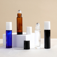 Botol Roll-on Kaca Kecil Bulat Kosong 5ml 6ml 8ml 10ml  Warna Bening, Amber, Hitam, Biru untuk Parfum dan Minyak Esensial (Custom)