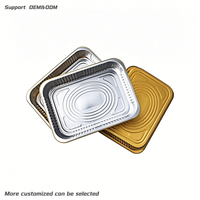 Plat de cuisson rectangulaire en aluminium doré de 4800 ml, idéal pour la dinde, service professionnel de traiteur, réceptions et banquets.