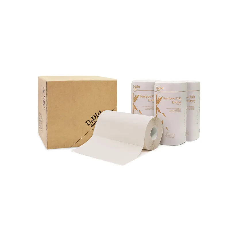 SDG label plastic free packaging unbleached unscented eco friendly bamboo pulp kitchen hand paper towel jumbo roll
