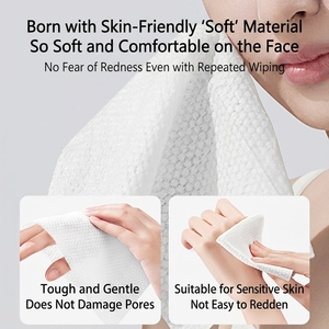 Asciugamano monouso del <span class=keywords><strong>viso</strong></span> del cotone dell'oem/ODM per uso femminile della pelle sensibile per la pulizia - Product Image 2