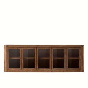 Mueble de TV de Madera Maciza de Estilo Retro de Lujo Ligero, Aparador Moderno y Sencillo de Estilo Wabi-Sabi para el Hogar, Mesa de TV de Estilo Rústico Americano - Product Image 1