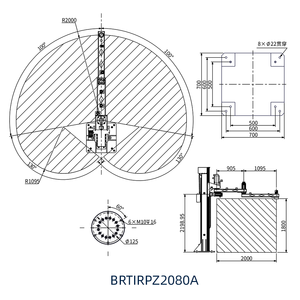 หุ่นยนต์จัดเรียงพาเลทแบบมีข้อต่อ BRTIRPZ2080X สีแดง พร้อมมอเตอร์เซอร์โว อาร์มอุตสาหกรรมไฟฟ้า พร้อมมอเตอร์ PLC เกียร์บ็อกซ์ และลูกปืน - Product Image 4