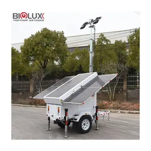 Hiệu quả ánh sáng cao 4*150W Đèn LED với Trailer năng lượng mặt trời di động cho trang web làm việc