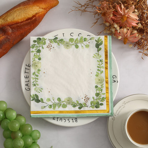 Printed Paper Napkins 330mm Square Floral Design For Themed Party Disposable Serviettes - Product Image 2