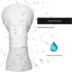Housse de protection pour têtes de clubs de golf, 5 pièces, blanche, simple, imperméable, en cuir PU, pour usage sportif extérieur, transfrontalière - Product Image 1