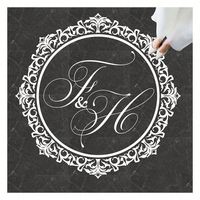 Revêtement de piste de danse avec monogramme de mariage, écologique, rectangulaire, brillant/mat, autocollant en vinyle imperméable, taille personnalisée, lettres amovibles