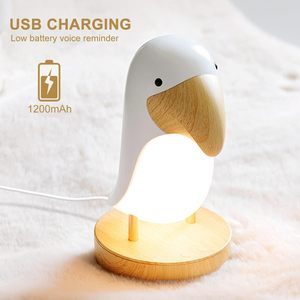 Linda Lámpara Nocturna LED con Forma de Pájaro Tucán con Altavoz, Lámpara Táctil USB/Alimentada por Batería para Uso Doméstico, 1 Año de Garantía - Product Image 3