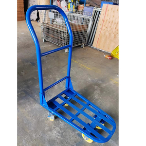 Truk tangan Platform baja lipat, keranjang troli industri empat roda kapasitas beban 500kg OEM performa sangat baik - Product Image 3