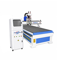 Fresadora CNC de doble cabezal Jinan Mosencnc, máquina de grabado de madera de doble husillo para producción en masa de puertas de gabinetes y muebles