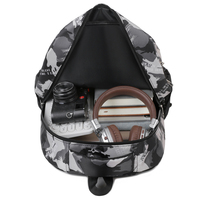Sac à dos pour ordinateur portable 15,6 pouces en tissu Oxford imprimé camouflage, résistant à l'eau, multi-compartiments, pour l'école, les voyages et le quotidien