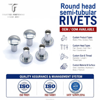 Rivets semi-tubulaires à tête ronde en acier inoxydable personnalisés, divers modèles, vente en gros OEM ODM, excellent rapport qualité-prix, directement de l'usine TianFang