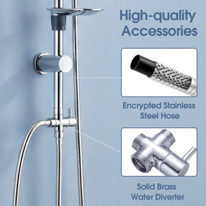 Ensemble de douche combiné à faible coût pour fabricant en gros avec pommeau de douche pluie et douchette à main, système de douche pour salle de bain et <span class=keywords><strong>appartement</strong></span> - Product Image 6
