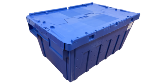 Bac de rangement en plastique empilable avec couvercle intégré et trous de ventilation TSS-TBX604026V 600X400X260mm - Product Image 5