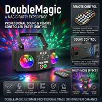 Double projecteur LED musical à effets lumineux pour soirées, lumières de discothèque DJ, éclairage de scène pour ambiance, télécommande |   YSH